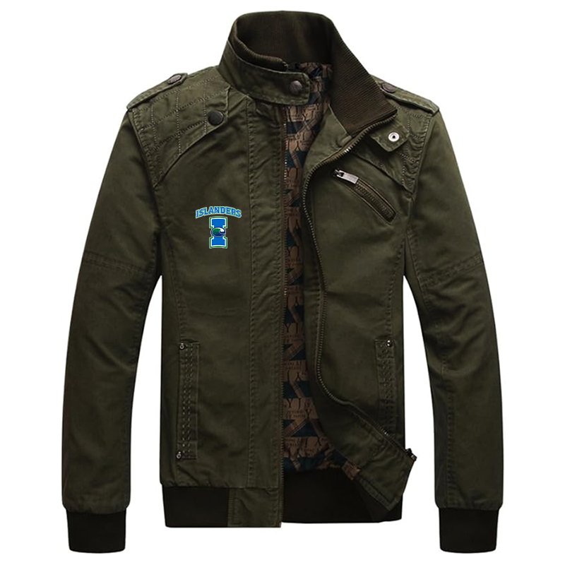 Men's   Texas AM CC Islanders  Dwar Casual Washed Cotton Military Outdoor Jackets with Shoulder Straps