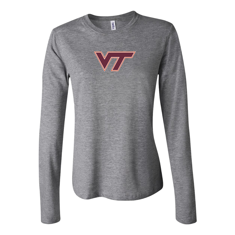 BELLA CANVAS Women’s Virginia Tech Hokies Jersey Long Sleeve Tee