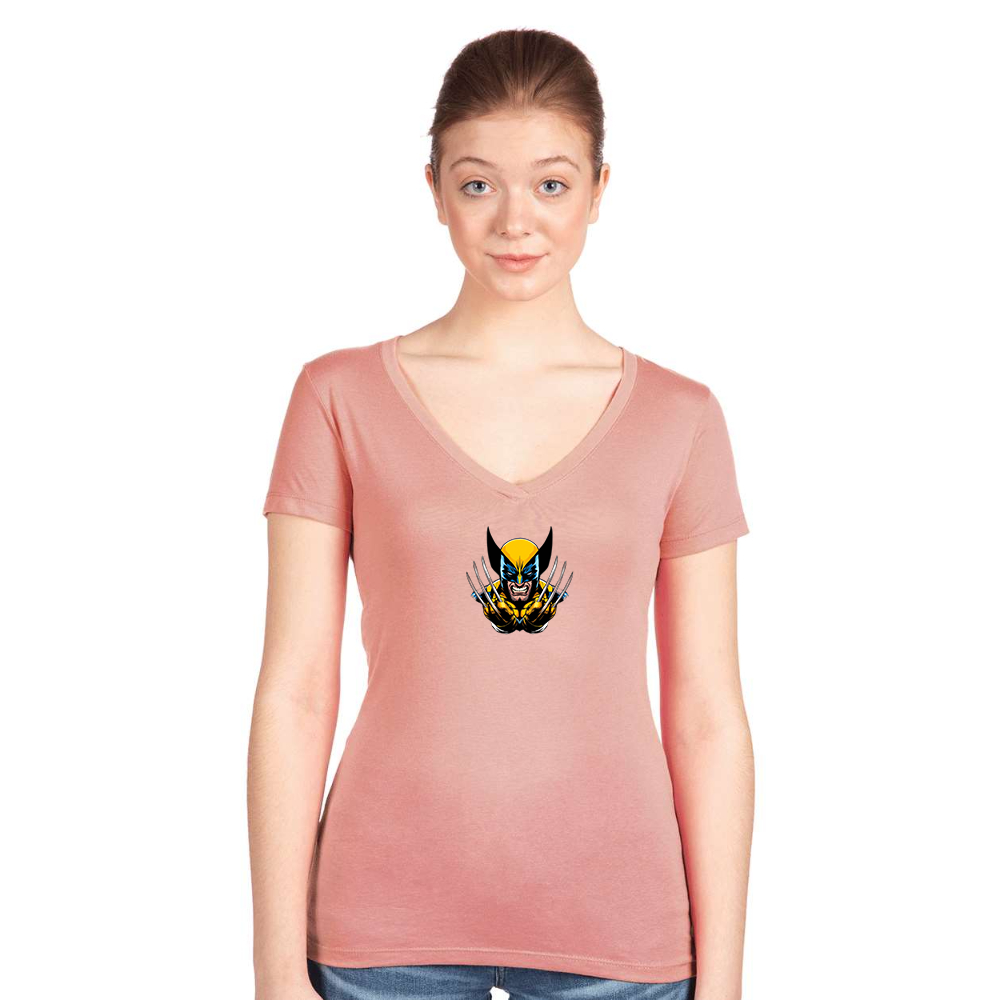Women's  Wolverine 2025 Art  Next Level V-Neck T-Shirt