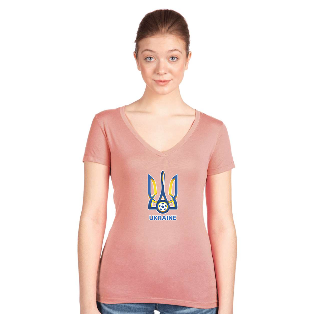 Women's Ukraine National Football Soccer Team  Next Level V-Neck T-Shirt