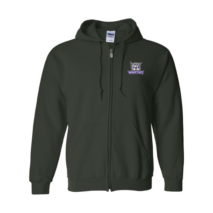 Men's Weber State Wildcats JERZEES NuBlend Full-Zip Hooded Sweatshirt