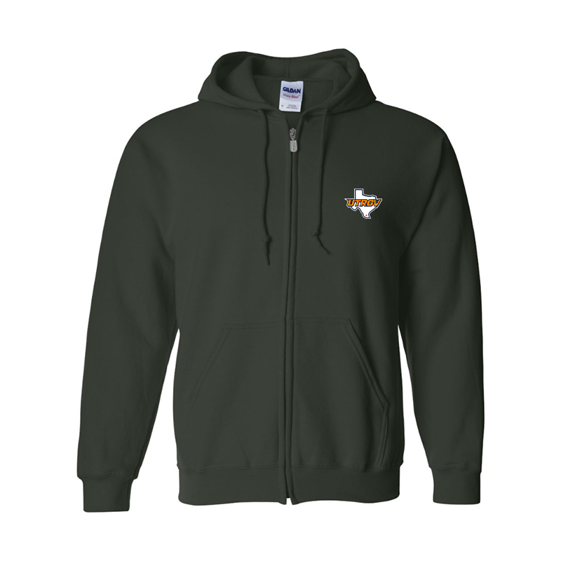 Men's UTRGV Vaqueros Gildan  Heavy Blend Full Zip Hooded Sweatshirt
