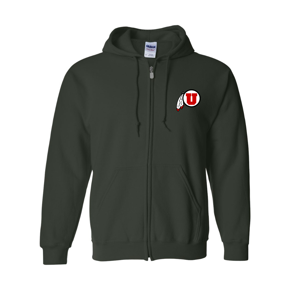 Men's Utah Utes JERZEES NuBlend Full-Zip Hooded Sweatshirt