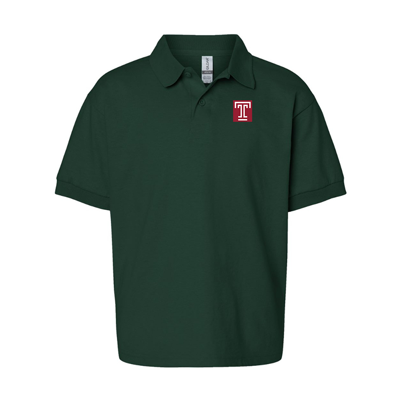 Youth Temple Owls Gildan Dry Blend Jersey Polo