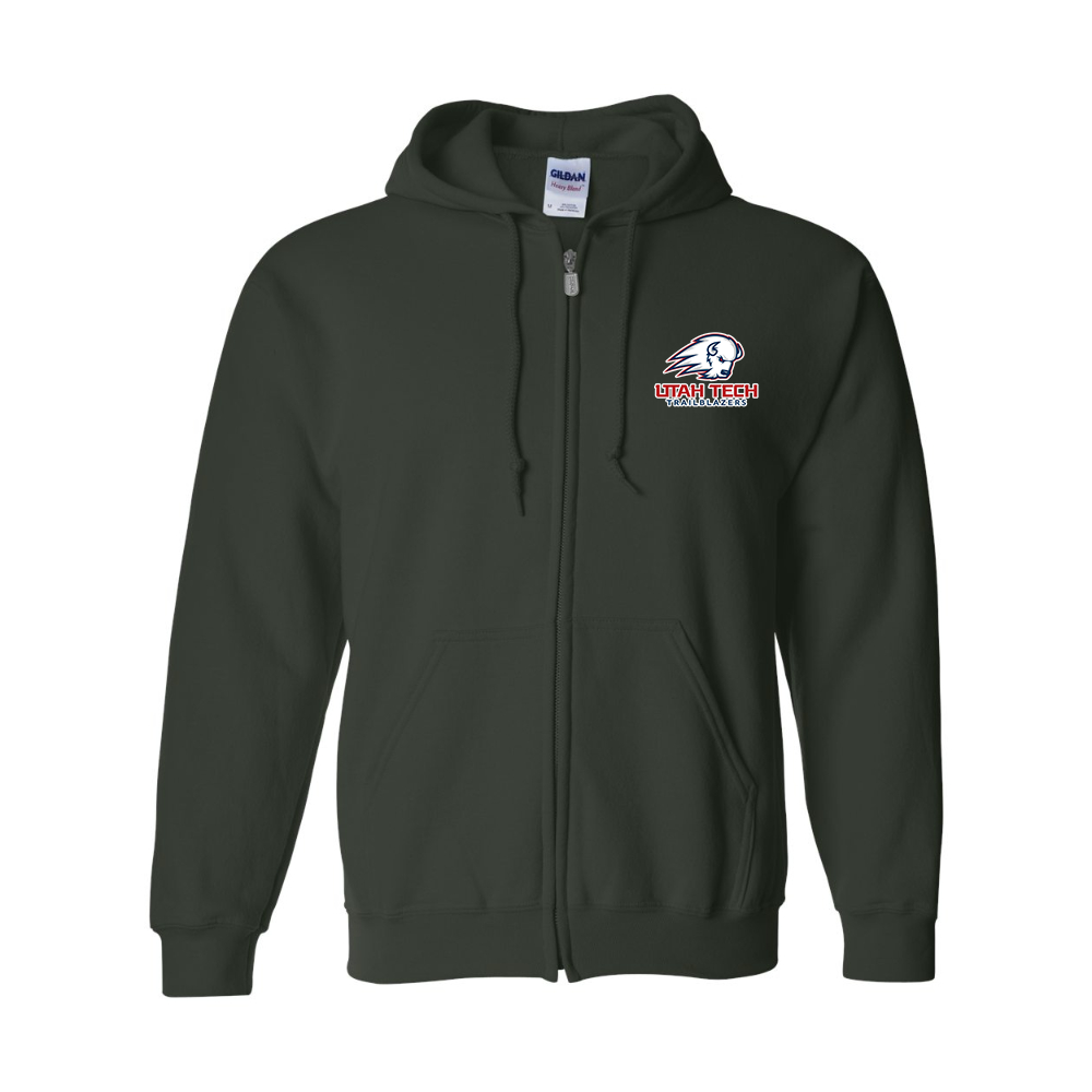 Men's Utah Tech Trailblazers Gildan  Heavy Blend Full Zip Hooded Sweatshirt