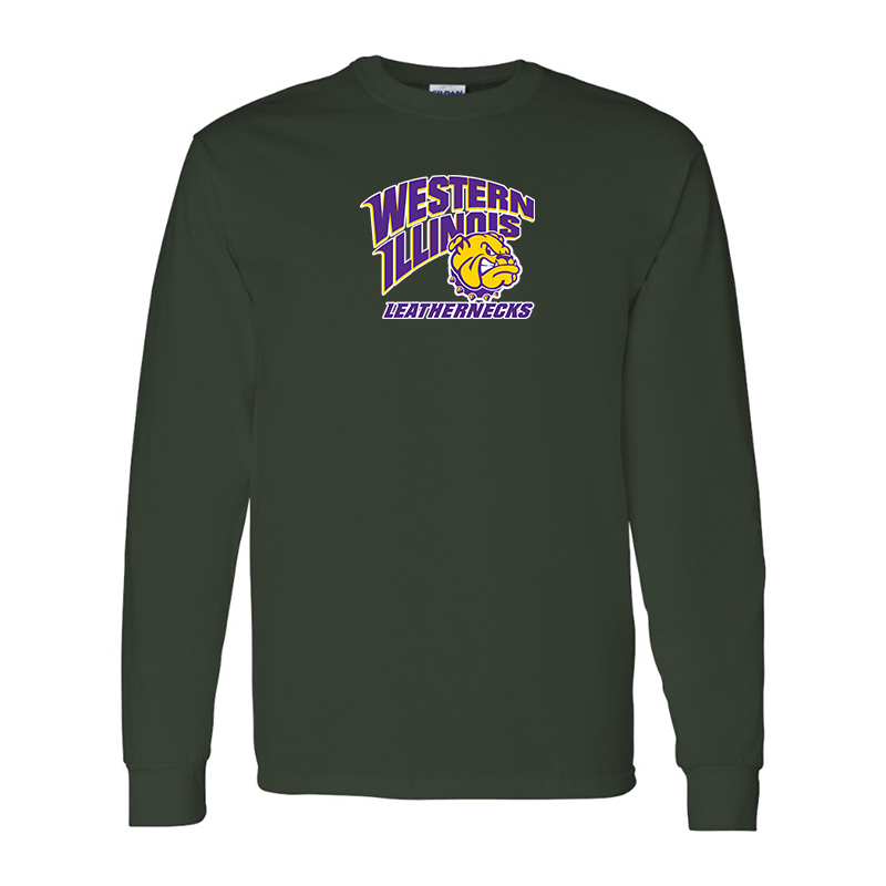 Men's Western Illinois Leathernecks Gildan Heavy Cotton Long Sleeve T-Shirt