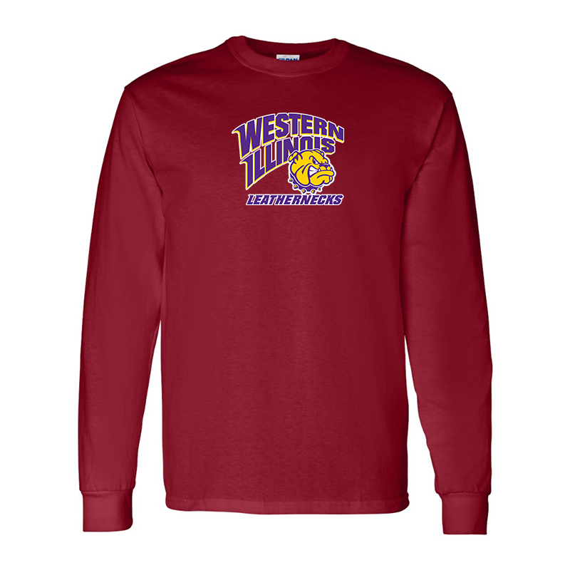 Men's Western Illinois Leathernecks Gildan Heavy Cotton Long Sleeve T-Shirt