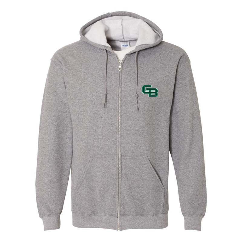 Men's Wisconsin Green Bay Phoenix Gildan  Heavy Blend Full Zip Hooded Sweatshirt