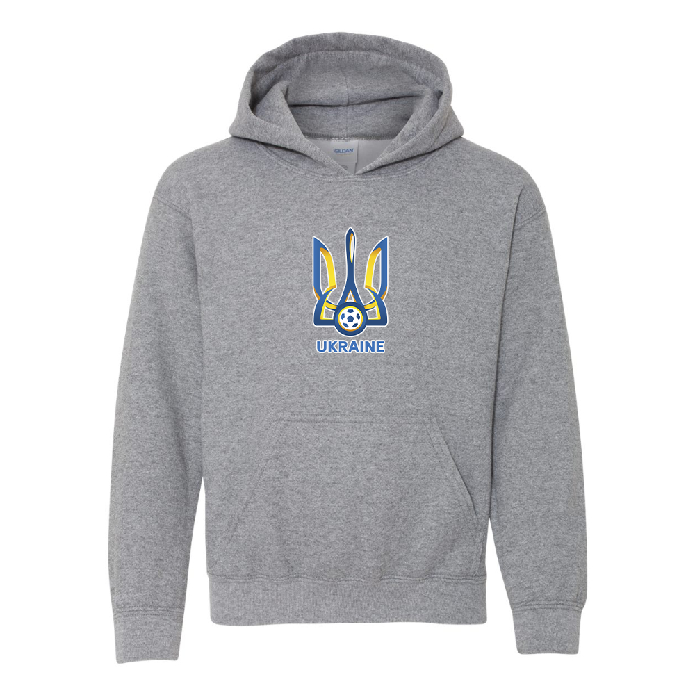 Youth Ukraine National Football Soccer Team Gildan Heavy Blend  Hooded Sweatshirt
