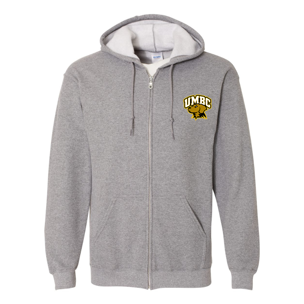 Men's UMBC Retrievers Gildan  Heavy Blend Full Zip Hooded Sweatshirt