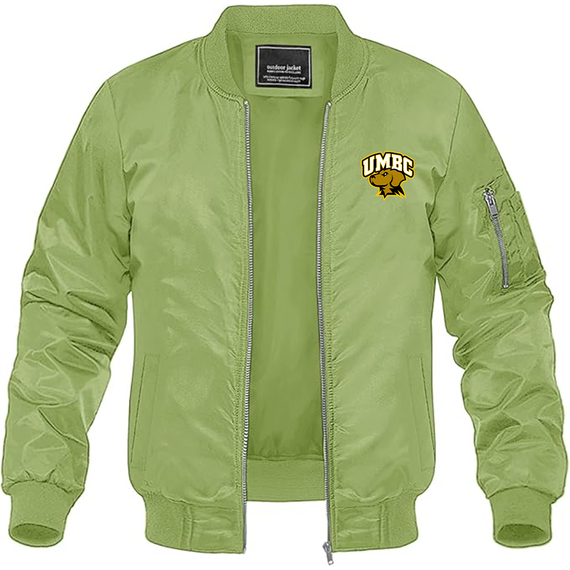 Men's UMBC Retrievers Lightweight Bomber Jacket Windbreaker Softshell Varsity Jacket Coat