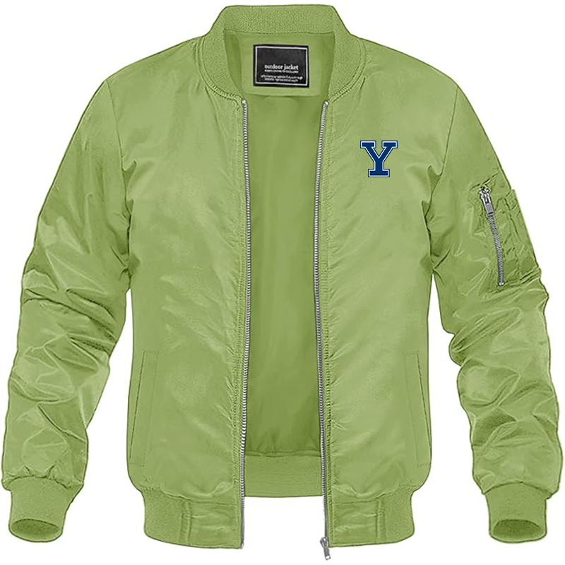 Men's Yale Bulldogs Lightweight Bomber Jacket Windbreaker Softshell Varsity Jacket Coat