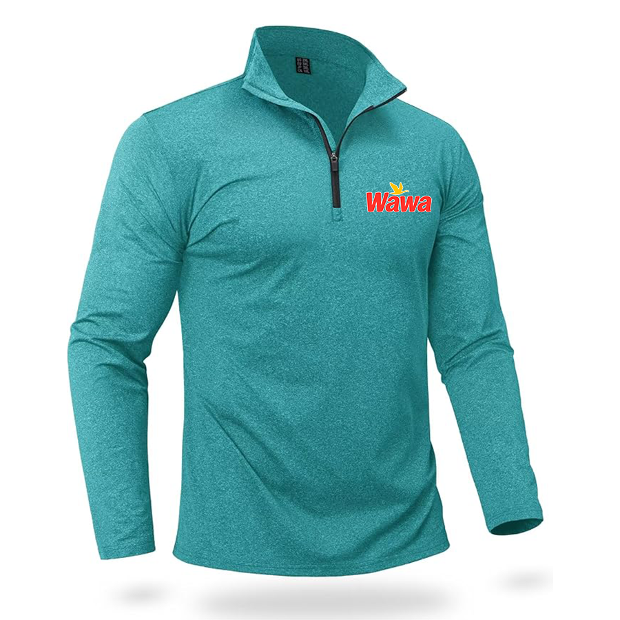 Men's Wawa Gas Station Boladeci Men_s Quarter Zip Pullover Premium Fleece Lined Heather Long Sleeve Golf Shirts Midweight 1_4 Half Zip Sweatshirts