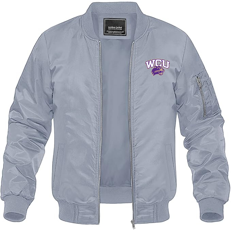 Men's Western Carolina Catamounts Lightweight Bomber Jacket Windbreaker Softshell Varsity Jacket Coat