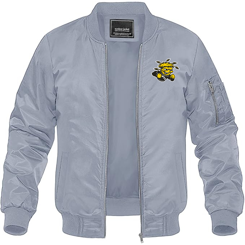 Men's Wichita State Shockers  Lightweight Bomber Jacket Windbreaker Softshell Varsity Jacket Coat