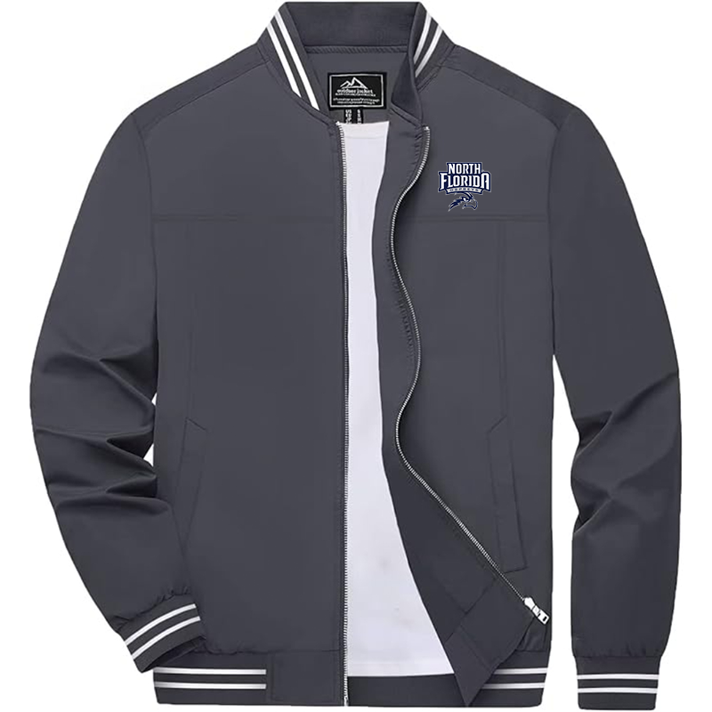 Men's  UNF Ospreys Zip-Up Bomber Jacket Ribbed Collar and Cuffs Outerwear
