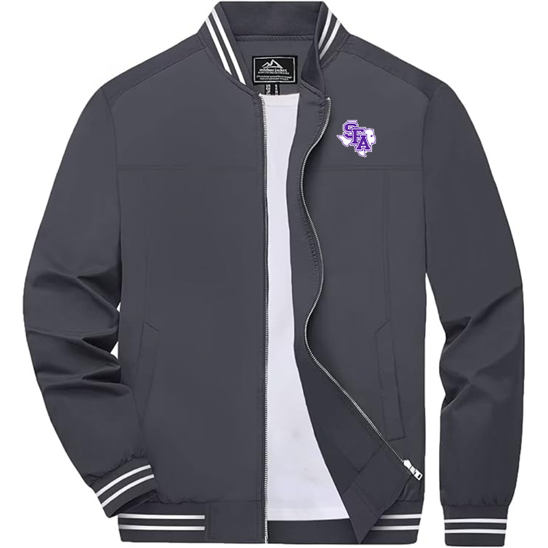 Men's  Stephen F. Austin Lumberjacks  Zip-Up Bomber Jacket  Ribbed Collar and Cuffs Outerwear
