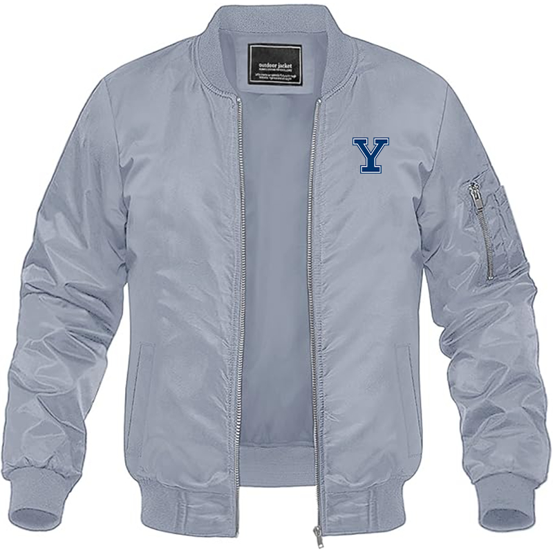 Men's Yale Bulldogs Lightweight Bomber Jacket Windbreaker Softshell Varsity Jacket Coat