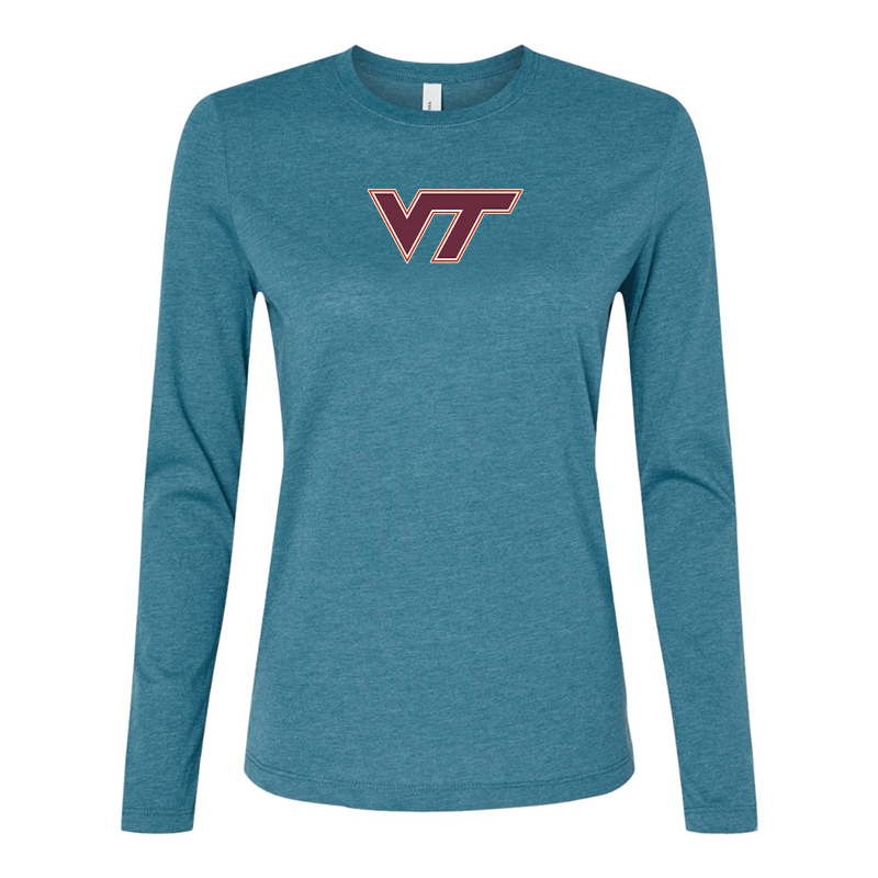 BELLA CANVAS Women’s Virginia Tech Hokies Jersey Long Sleeve Tee
