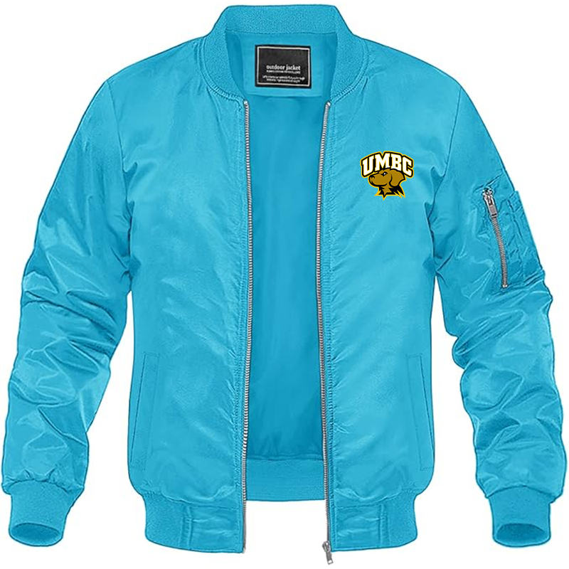 Men's UMBC Retrievers Lightweight Bomber Jacket Windbreaker Softshell Varsity Jacket Coat