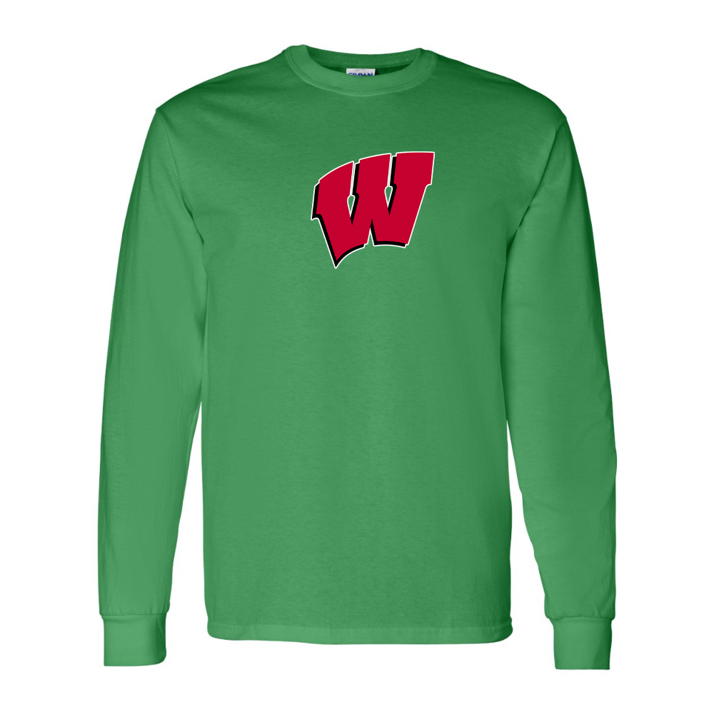 Men's Wisconsin Badgers Gildan Heavy Cotton Long Sleeve T-Shirt