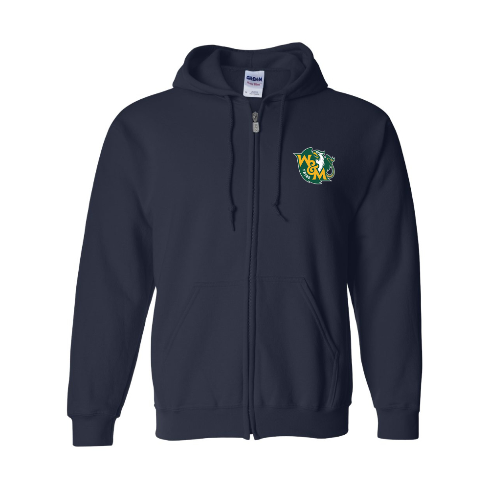Men's William and Mary Tribe  JERZEES NuBlend Full-Zip Hooded Sweatshirt