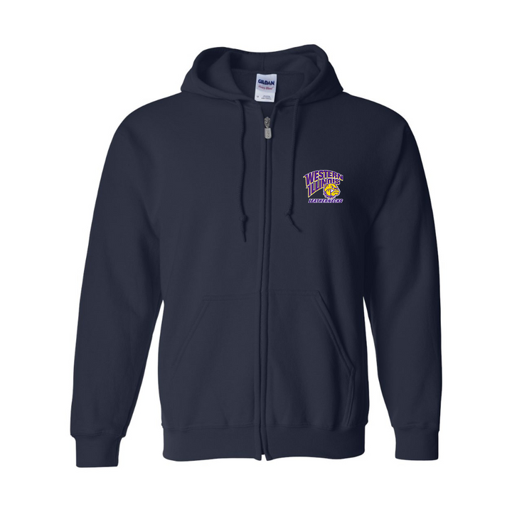 Men's Western Illinois Leathernecks JERZEES NuBlend Full-Zip Hooded Sweatshirt
