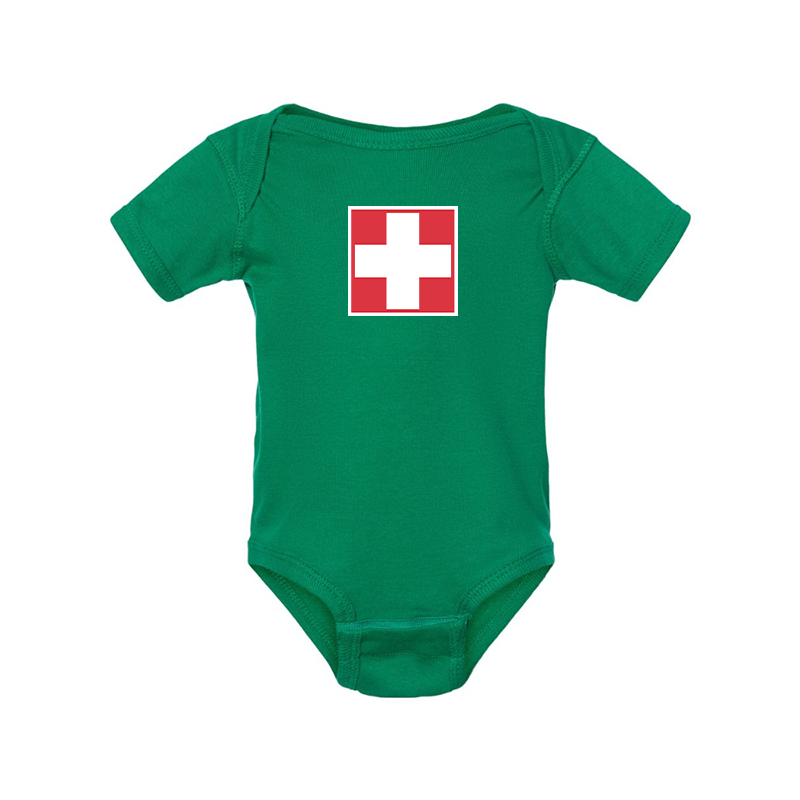 Switzerland National Football Soccer Team Rabbit Skins Infant Baby Rib Bodysuit
