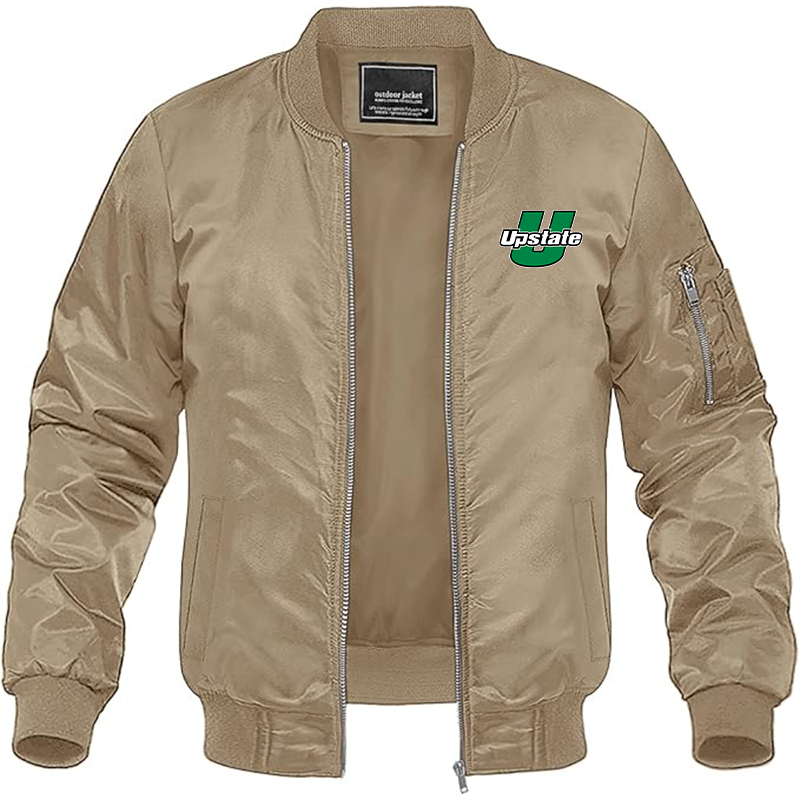 Men's  USC Upstate Spartans Lightweight Bomber Jacket Windbreaker Softshell Varsity Jacket Coat