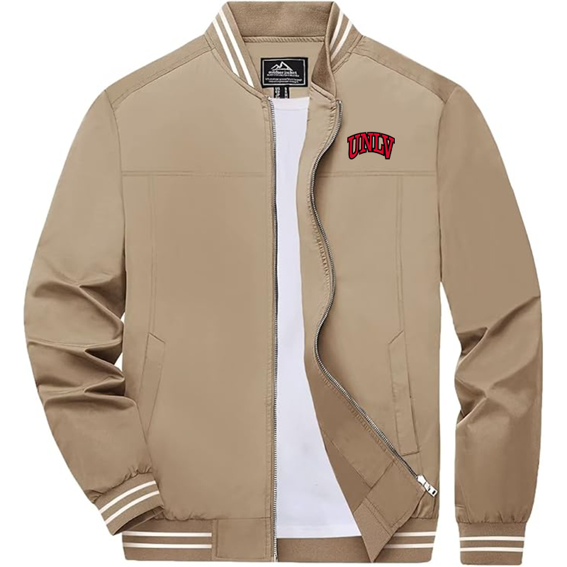 Men's UNLV Rebels  Zip-Up Bomber Jacket Ribbed Collar and Cuffs Outerwear