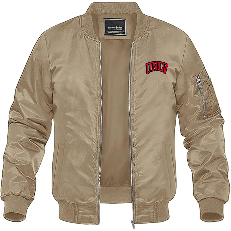 Men's UNLV Rebels Lightweight Bomber Jacket Windbreaker Softshell Varsity Jacket Coat