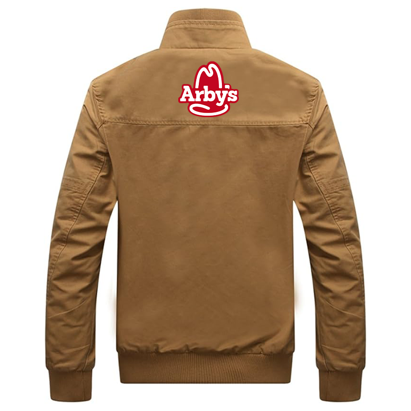 Men's  Arbys Dwar Casual Washed Cotton Military Outdoor Jackets with Shoulder Straps