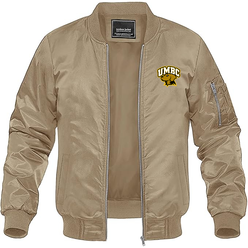 Men's UMBC Retrievers Lightweight Bomber Jacket Windbreaker Softshell Varsity Jacket Coat