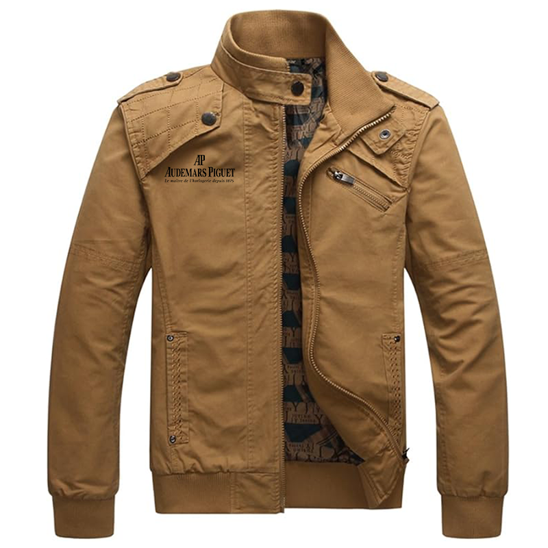 Men's  Audemars-Piguet Dwar Casual Washed Cotton Military Outdoor Jackets with Shoulder Straps