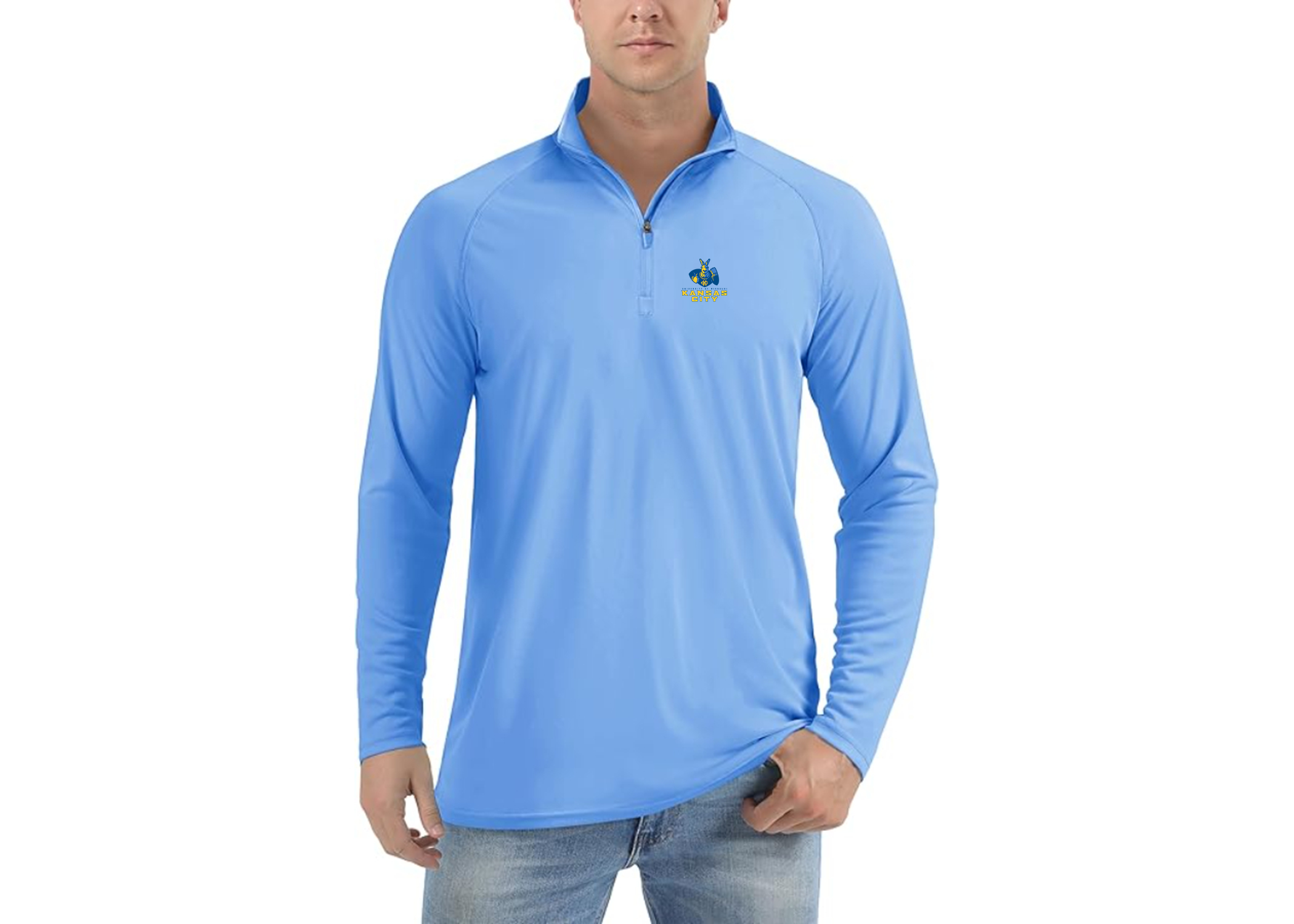 Men's UMKC Kangaroos Lightweight Quarter-Zip Athletic Shirt Long Sleeve Polyester Wear