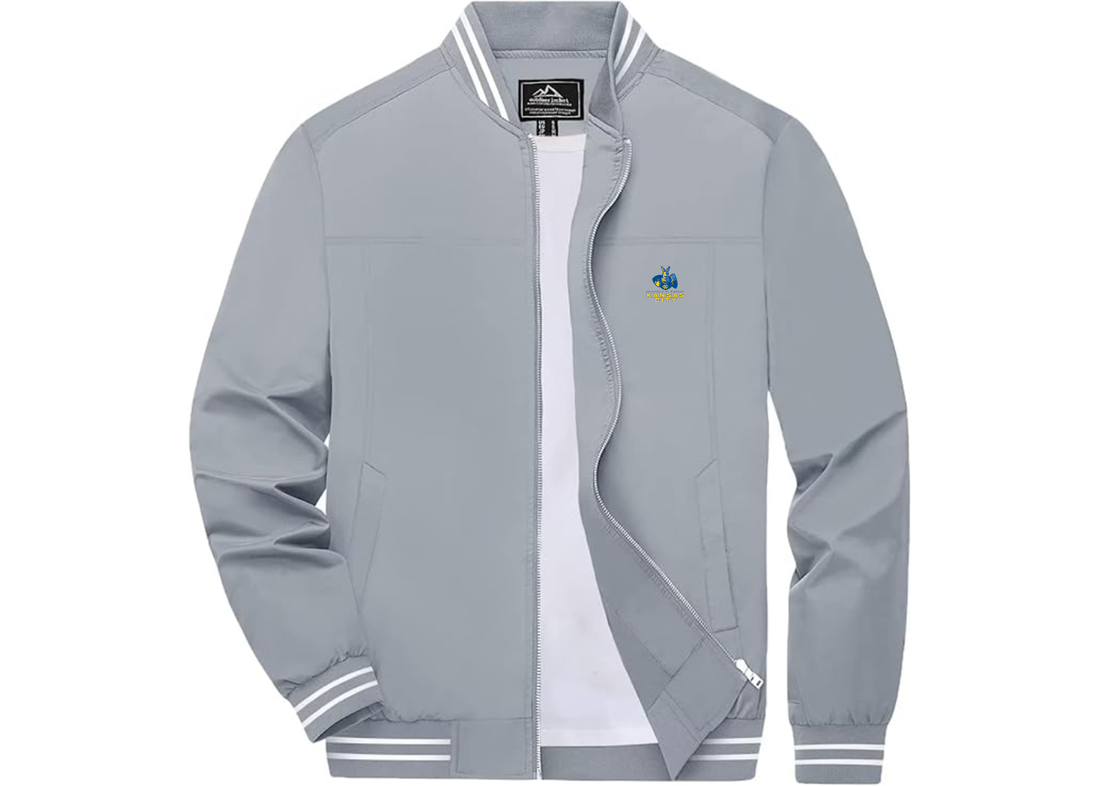 Men's UMKC Kangaroos Lightweight Zip-Up Bomber Jacket Ribbed Collar and Cuffs