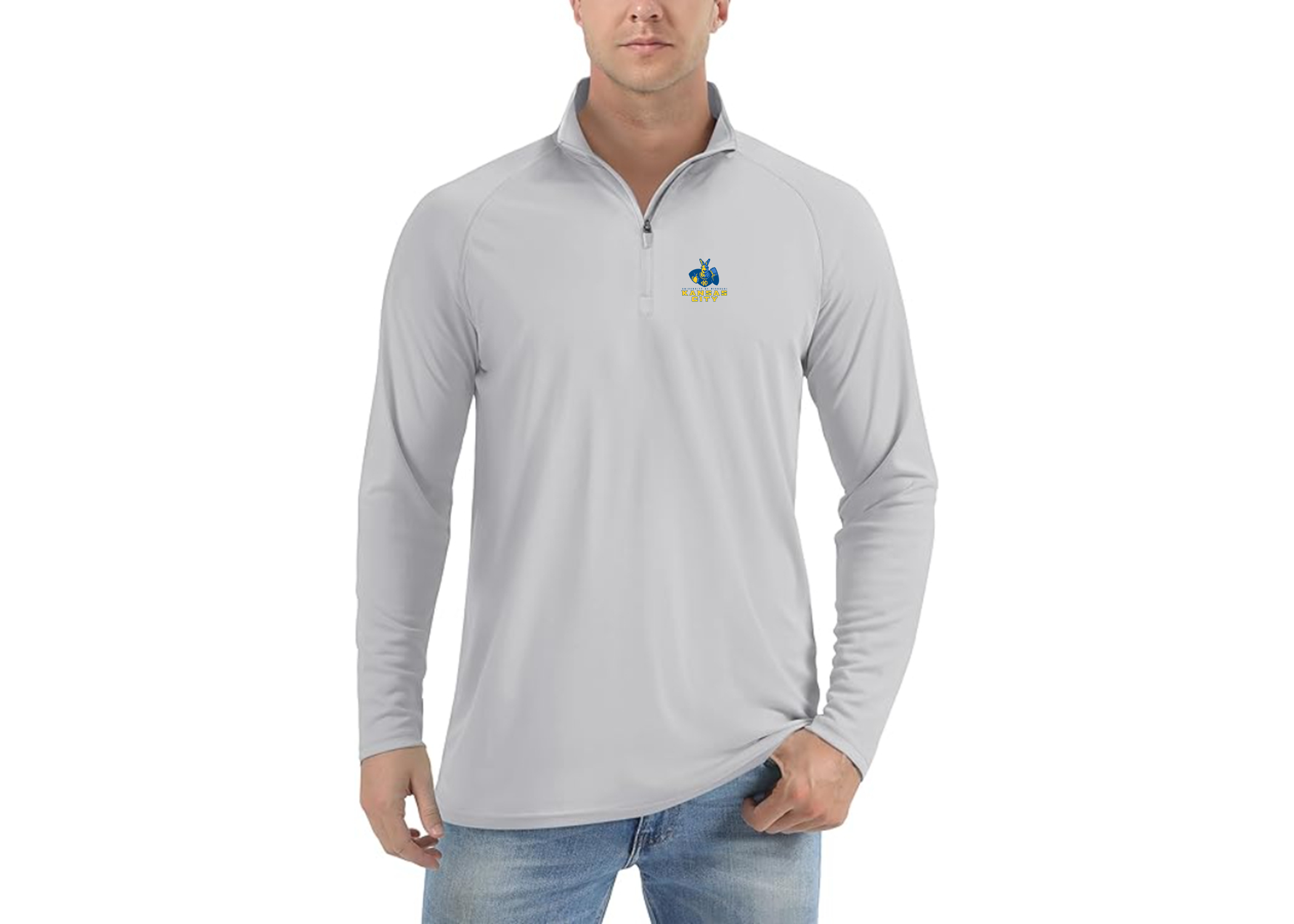 Men's UMKC Kangaroos Lightweight Quarter-Zip Athletic Shirt Long Sleeve Polyester Wear