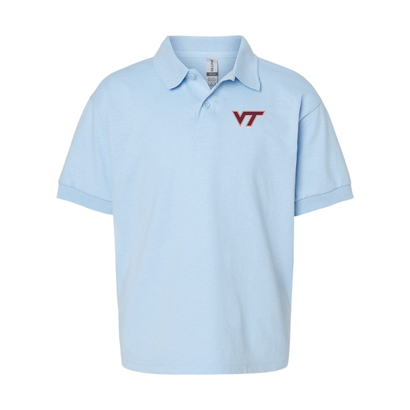 Youth Virginia Tech Hokies  Gildan Dry Blend Jersey Polo