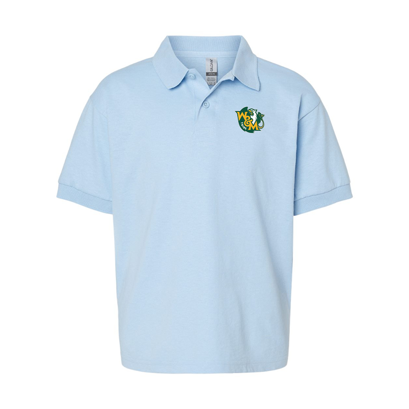 Youth William and Mary Tribe Gildan Dry Blend Jersey Polo