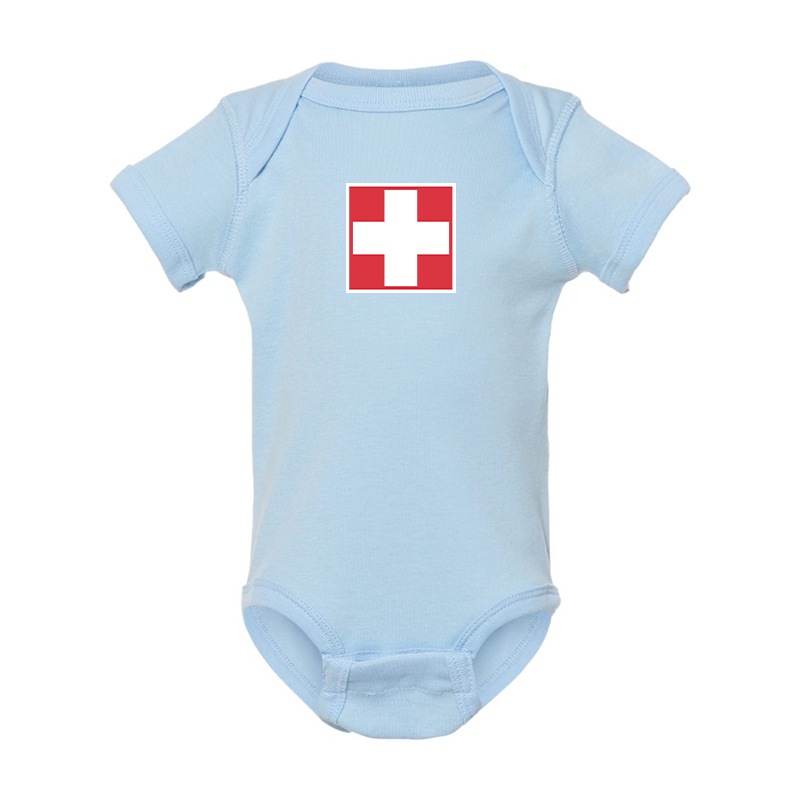 Switzerland National Football Soccer Team Rabbit Skins Infant Baby Rib Bodysuit