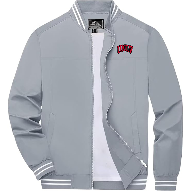 Men's UNLV Rebels  Zip-Up Bomber Jacket Ribbed Collar and Cuffs Outerwear