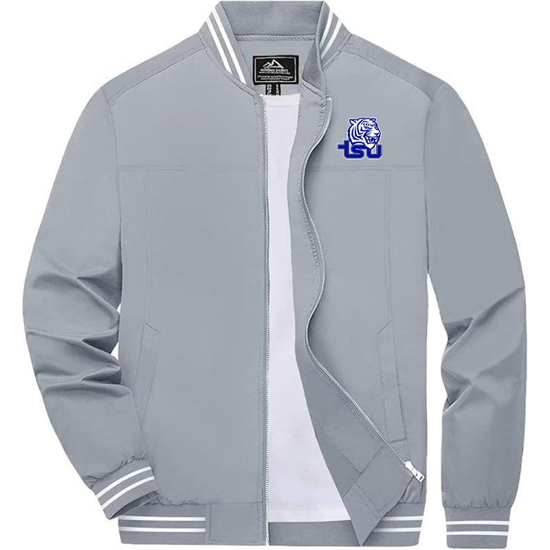 Men's  Tennessee State Tigers Zip-Up Bomber Jacket Ribbed Collar and Cuffs Outerwear