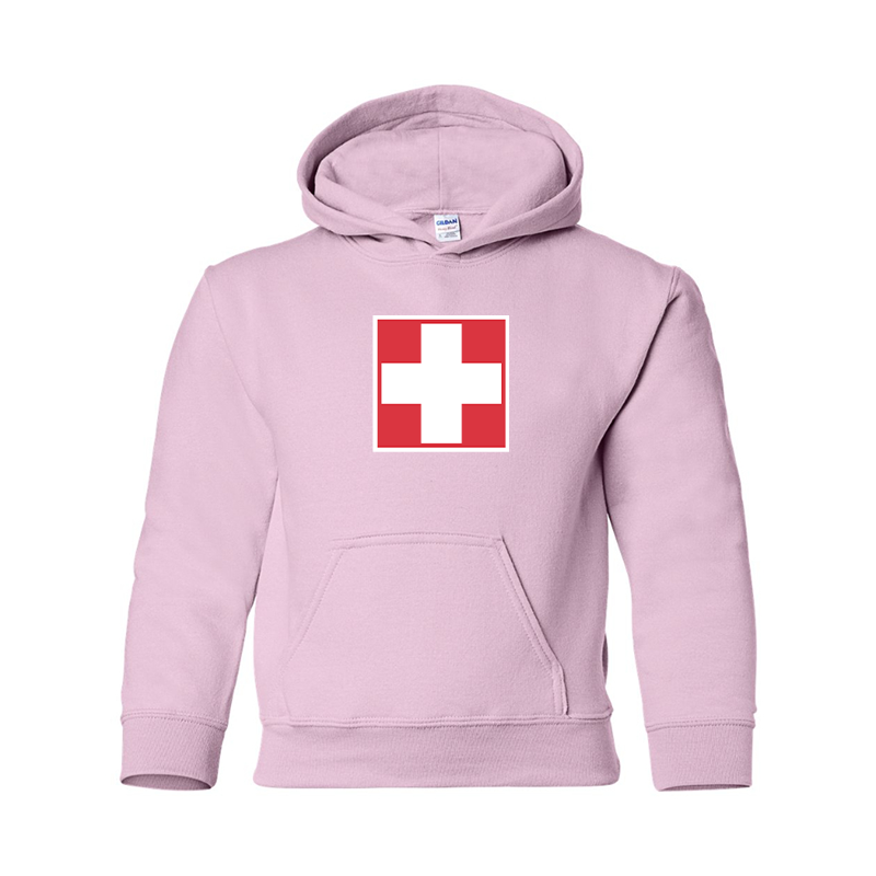 Youth Switzerland National Football Soccer Team  Gildan Heavy Blend  Hooded Sweatshirt