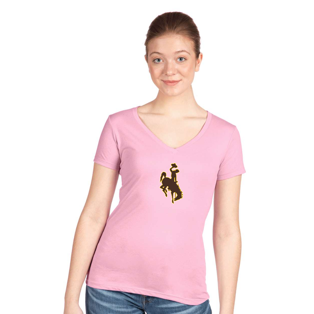 Women's Wyoming Cowboys Next Level V-Neck T-Shirt
