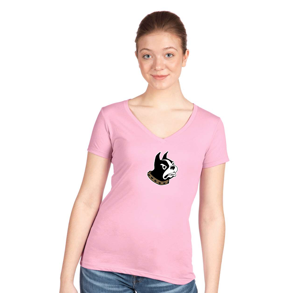 Women's Wofford Terriers  Next Level V-Neck T-Shirt