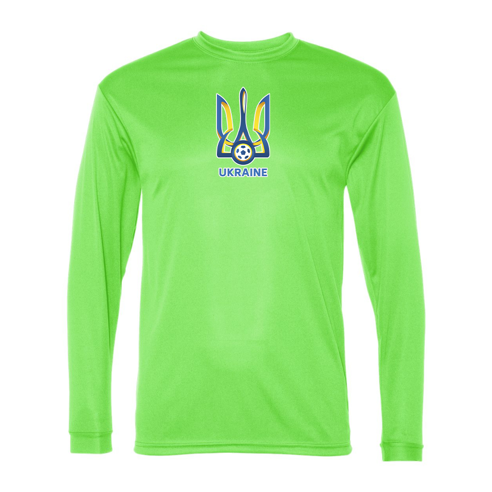 Men's Ukraine National Football Soccer Team Performance Long Sleeve T-Shirt