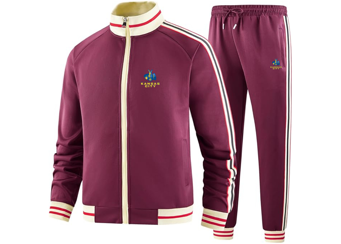 Men's UMKC Kangaroos Two Piece Designer Tracksuit Zippered Front