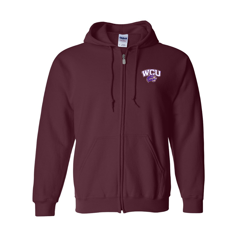 Men's Western Carolina Catamounts Gildan  Heavy Blend Full Zip Hooded Sweatshirt