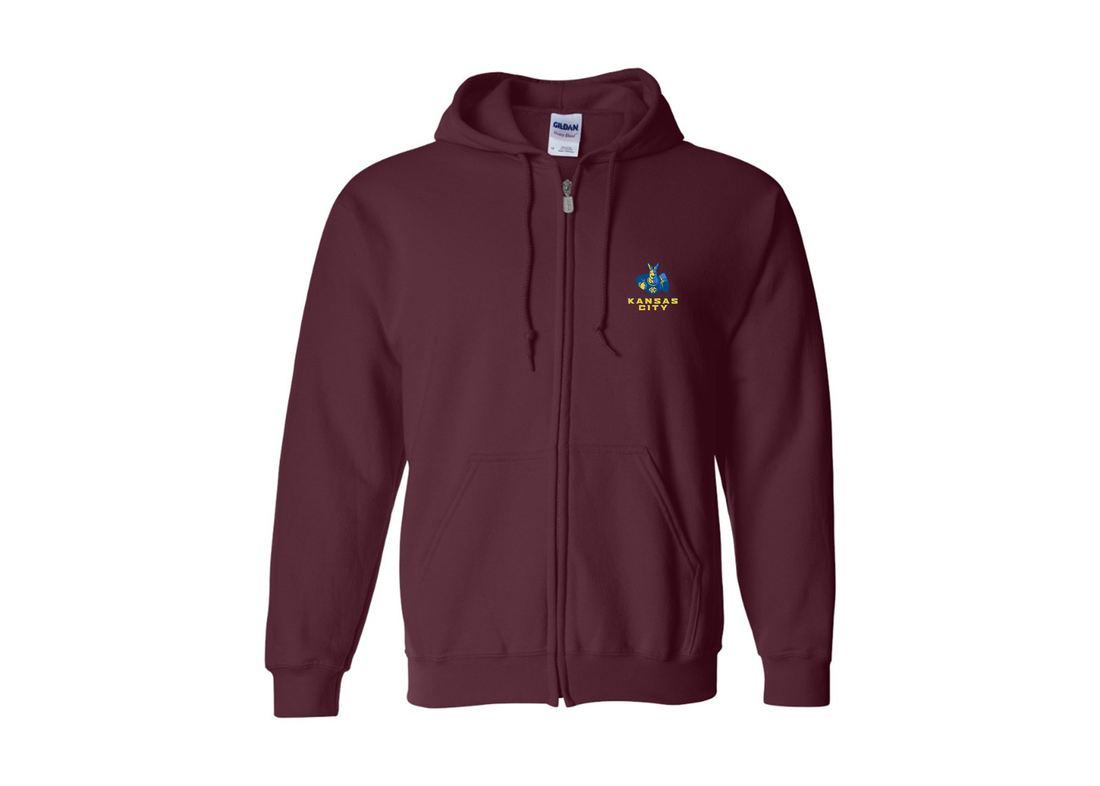Men's UMKC Kangaroos Gildan Heavy Blend Full Zip Hooded Sweatshirt