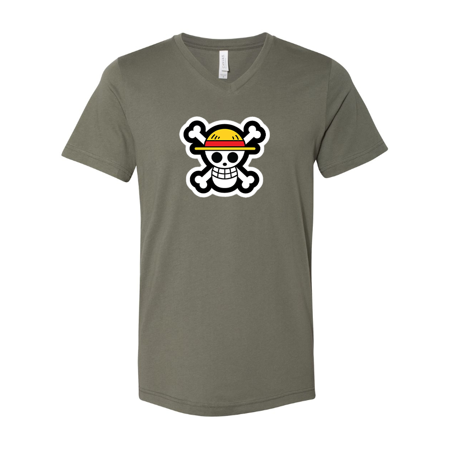 Men's Strawhat BELLA + CANVAS - Jersey V-Neck T-Shirt